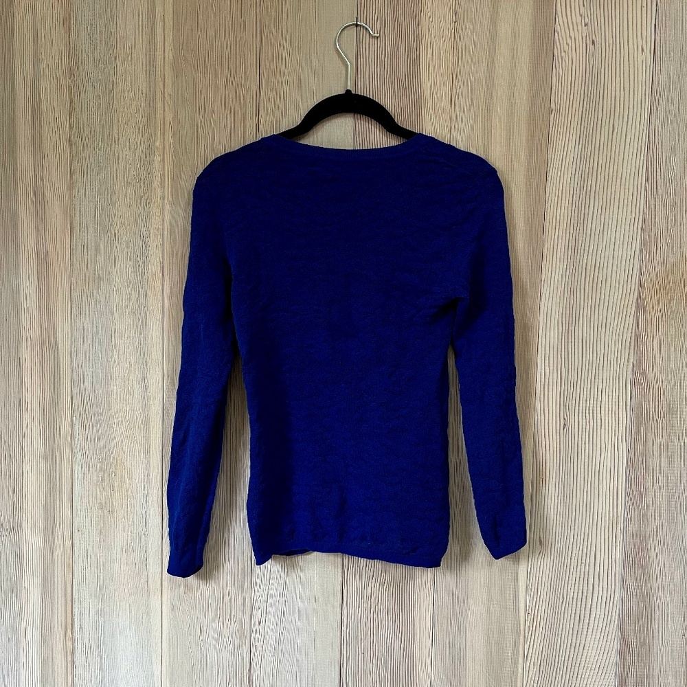 Rag & Bone Cobalt Blue Stretch Lace Crew Neck, Size XS